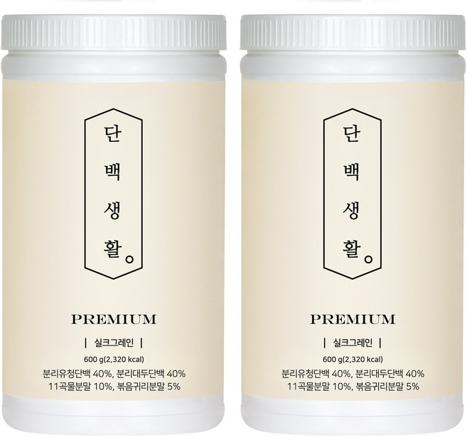 단백생활 단백질쉐이크 프로틴 단백질보충제 실크그레인, 2개, 600g