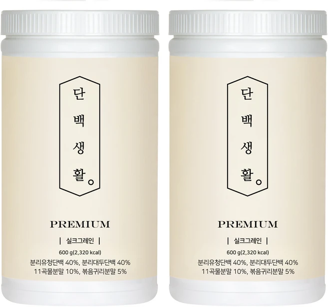 단백생활 단백질쉐이크 프로틴 단백질보충제 실크그레인, 2개, 600g - 쿠팡