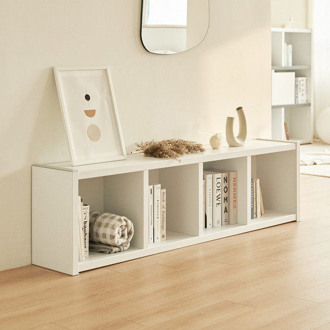 포더홈 체크 1단 1600 책장 (4 colors), 오크 화이트