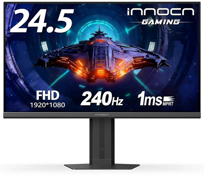 INNOCN 27인치 게이밍 모니터 2K QHD 2560 x 1440P 240Hz 1ms IPS PC 컴퓨터 디스플레이 HDMI 2 1 DP 1 4 HDR 400 아이 케어, 24.5 Inch, 1080p 240hz