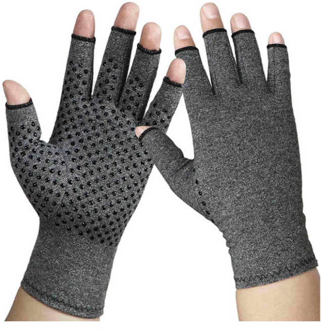 손 관절 보호 압박 반장갑 도트 손가락 손목 오픈 핑거 보호대, 1세트