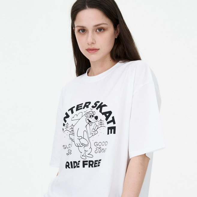 더매드문 윈터스케이트 통기성 오버핏 반팔 티셔츠