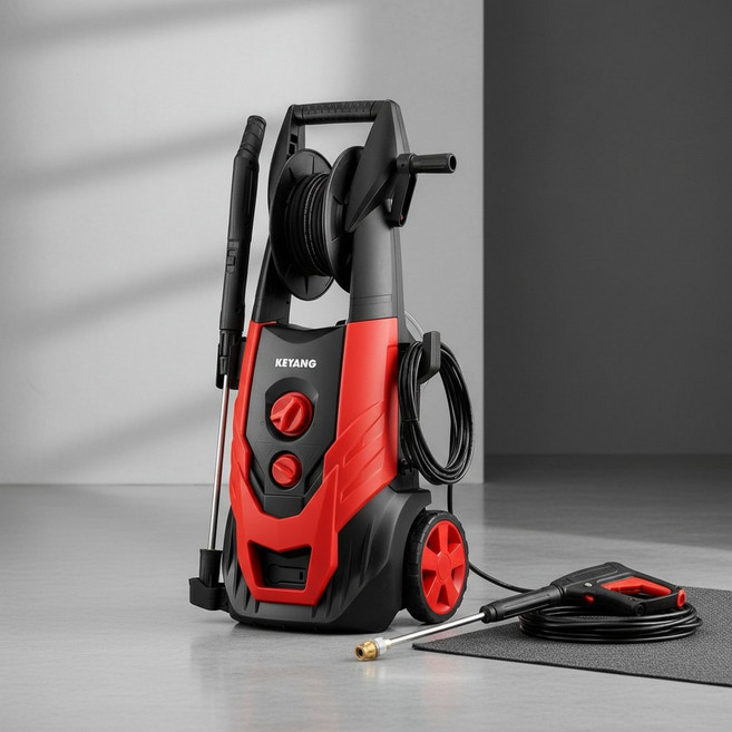 전기 고압세척기 180바 고출력 압력 세차 마당 청소 세척기, 1개