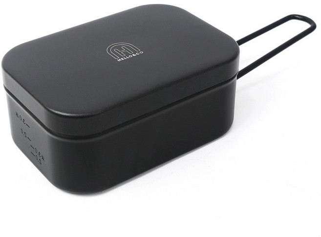 헬로앤코 사각 반합+찜망+파우치 포함, L_1500ml, 1개, 블랙