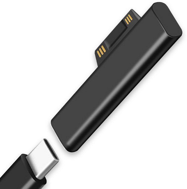 PD 고속충전 C타입 to 서피스 변환 젠더, 1개, 65W 블랙