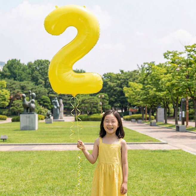 이벤트홀릭 헬륨 완제품 초대형 숫자풍선 40인치, 1개, 옐로우 2