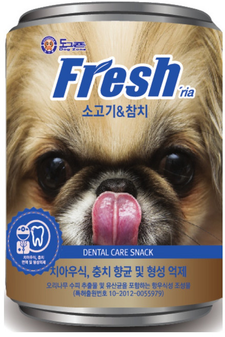 도그죤 후레쉬리아 사각캔 375g 소고기&참치, 1개