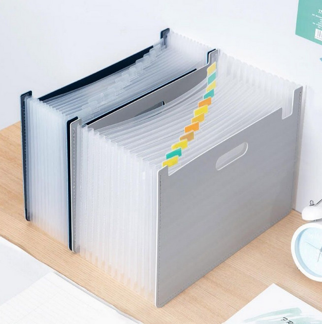 12분류 아코디언 파일박스 아코디언파일정리함, 그레이, 그레이, 1개
