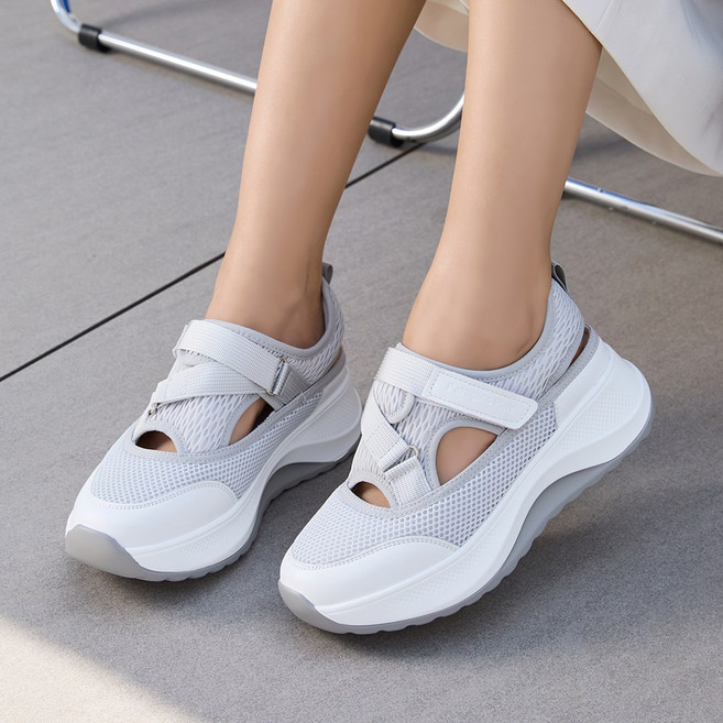 제이슈 핏치 메시 플랫폼 통굽 스니커즈 샌들 5cm