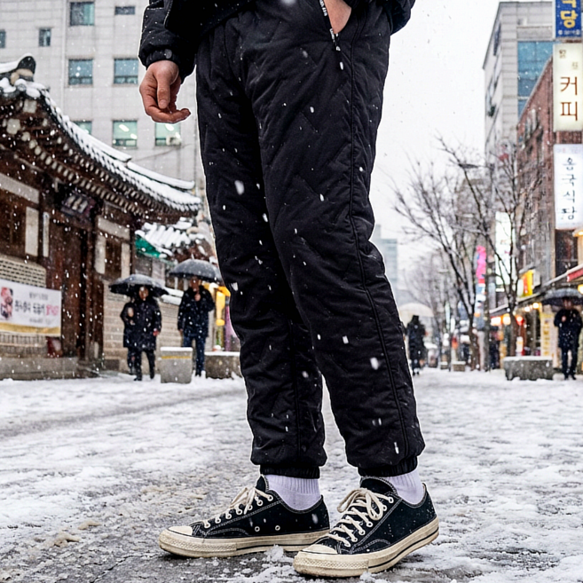 핫앤핫 방한바지 겨울 기모 작업복 방수 방풍 등산바지