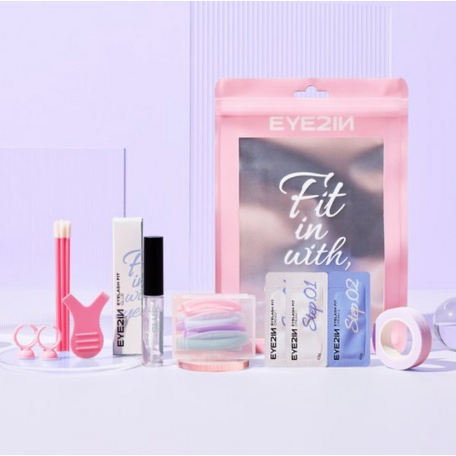 EYE2IN 셀프 속눈썹 펌 노글루 세트 키트, 1개, 5회분(글루)