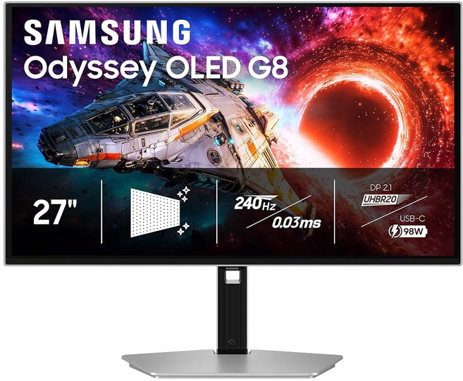 32인치 오디세이 OLED G8 G80SH 게이밍 모니터 u202F $300 기프트 카드 u202FQD-OLED 4K 해상도 240Hz USB-C 96W DP 2 1, 27 Inch, Monitor w/ Gift Card, 4K UHD 2160p