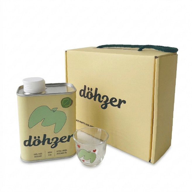 빛차단 도저 냉압착 엑스트라버진 아보카도오일 전용샷잔 선물세트 500ml, 1박스