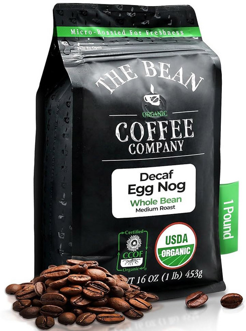 원두 커피 회사 물 가공 DECAF 르빈 다크 프렌치 로스트 홀 빈 커피 16온스 봉지, 5 Nog DECAF, Medium Roast, 16 Ounce (Pack of 1)