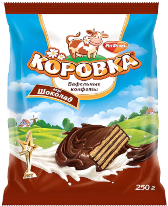 Waffles KOROVKA CHOCOLATE 코로브카 초콜릿 와플 250g, 1개