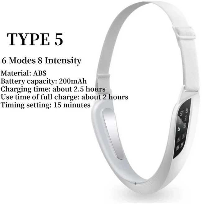 페이스 리프팅 장치 레드 라이트 피부 회춘 V 페이스 마사지 이중 턱 리프트 업 제어 얼굴 미용 기기, 02 Type 5