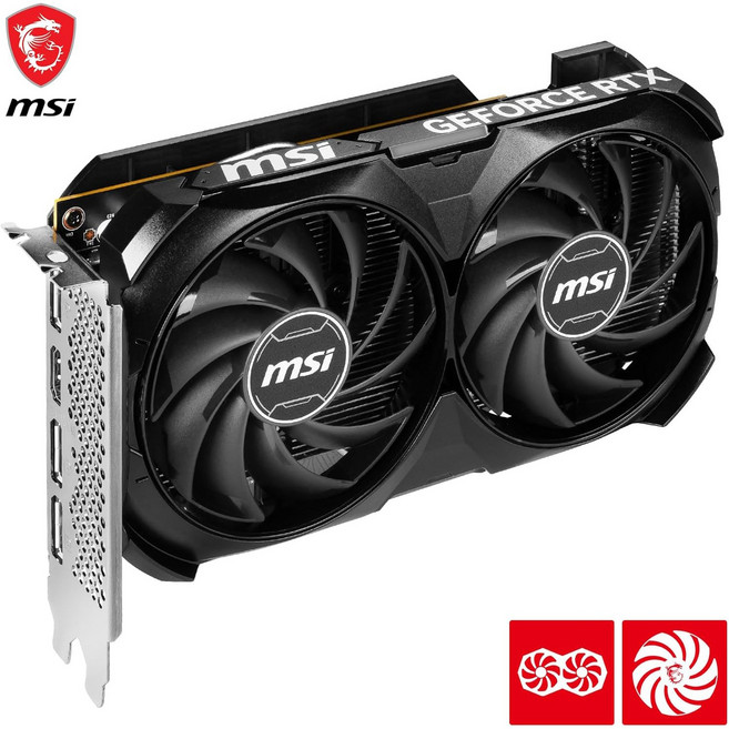 MSI GeForce RTX 4060 Ventus 2X 검은색 8G OC 게이밍 비디오 카드