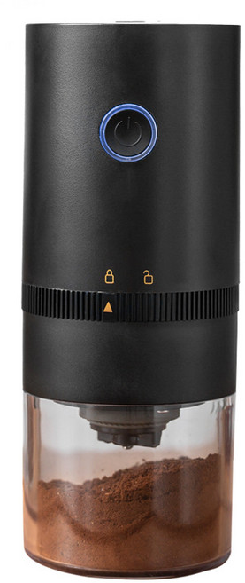 PYHO전동 휴대용커피그라인더 원두분쇄기 USB충전KFJ028, 검은 색