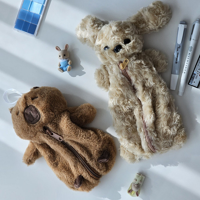 귀여운 카피바라 필통, 1개, 브라운