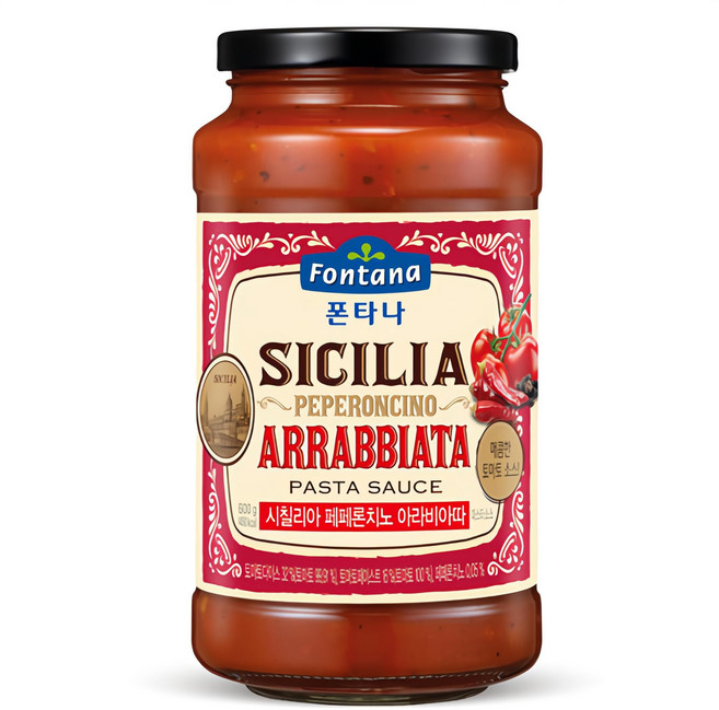 폰타나 시칠리아 페페론치노 아라비아따 파스타 토마토소스, 600g, 1개