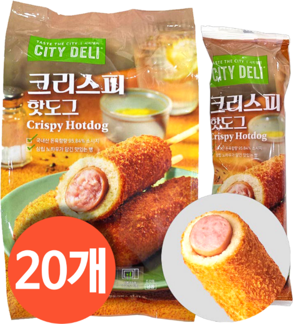 시티 크리스피 핫도그 20개, 100g
