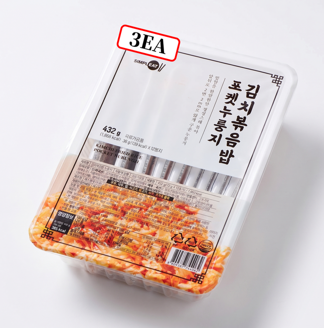김치볶음밥 포켓 누룽지, 432g, 3개