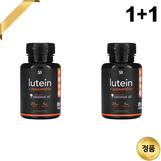 1+1 스포츠 리서치 루테인 제아잔틴 24mg 120 베지 소프트젤 코코넛 오일 금잔화, 120정 - 쿠팡