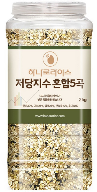 [하나로라이스] 저항성전분 밥할때 저당지수 혼합곡 5곡 2kg, 1개