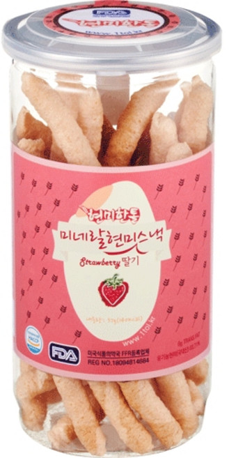 현미한톨 미네랄현미스낵 (딸기) 37g, 딸기, 1개