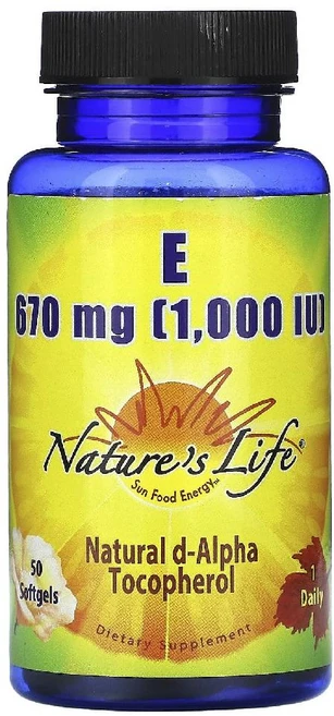 네이처스라이프 비타민E 670mg 1000IU Vitamin E 소프트젤 50정, 1개 - 쿠팡