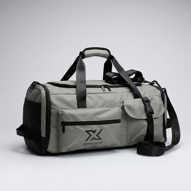 윈드다이브 짐 더플백 대용량 여행용 보스턴백 백팩 크로스백, 그레이, 1개
