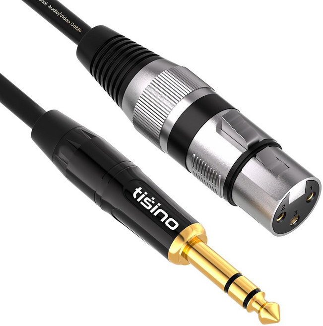 티시노 XLR 암컷에서 1/4인치 6 35mm TRS 잭 리드 밸런스 신호 인터커넥트 케이블 XLR에서 쿼터 인치 패치 케이블 - 3 3피트, 10 feet