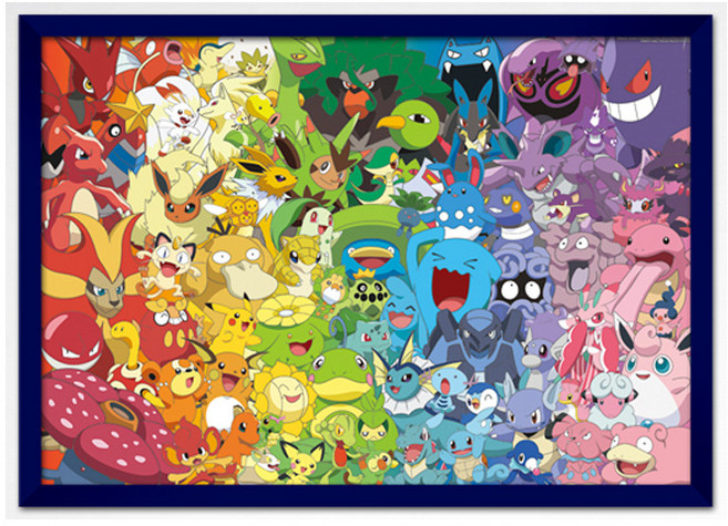 예림당 포켓몬스터 컬러풀 1000피스 직소퍼즐액자 YE873993, 퍼즐+슬림우드블루액자, 1개