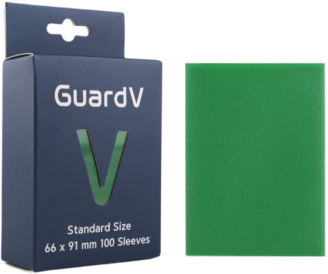가드브이 카드 슬리브 - 100 장 스탠다드 사이즈 매트 프로텍터, 그린, 1개