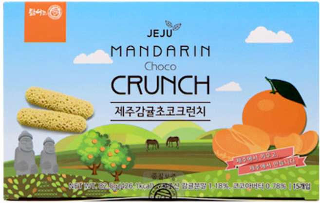 제주도 감귤초코크런치 동문시장 기념품, 1개, 82.5g