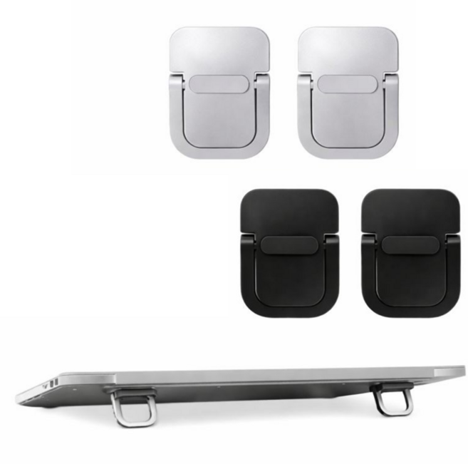 알루미늄 노트북 거치대 2개입 태블릿 냉각 받침대 부착식 스탠드, 실버_silver, 1세트