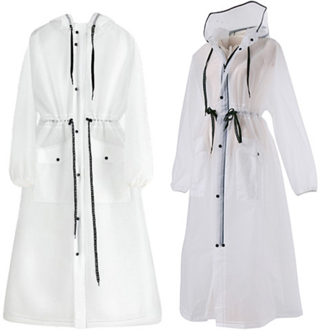 일상가 프리미엄라인 여성 허리스트링조절 일체형 EVA 골프 비옷 레인코트 바람막이 고급 패션 우비