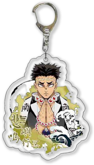 귀멸의 칼날 캐릭터 아크릴 키링 열쇠고리 키체인 물결ver. 귀칼/귀살대 가방고리&장식, 1개, G-003758. 히메지마 교메이