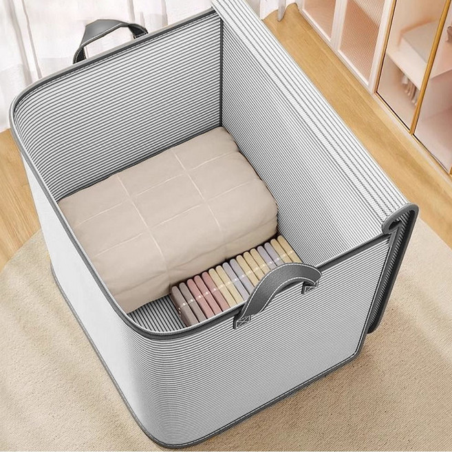 앤시오 깔끔한 이불 정리함 특대형, 2개, 그레이