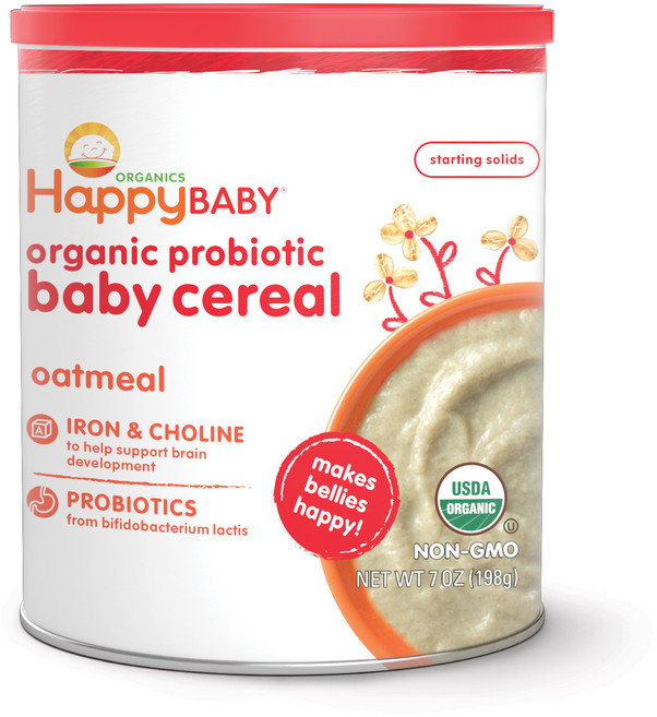 Happy Baby 프로바이오틱 시리얼 분말 어린이 미음 198g, 오트밀(Oatmeal), 1개