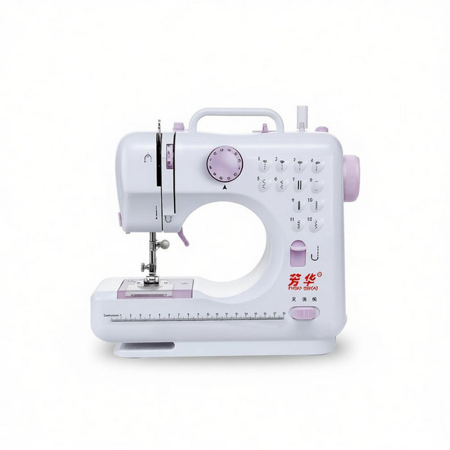 【RTAKO】芳華 家用全自動縫紉機 升級版縫紉機 微型迷你縫衣機 電動裁縫機 小型裁縫機 電池插電兩用 505A, 白色, 縫紉機