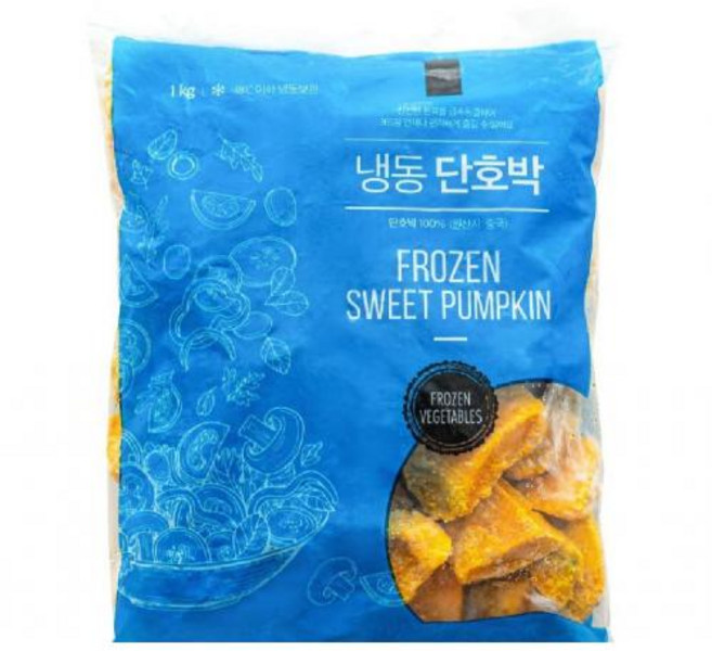 냉동 단호박 절단 찜 조림용, 1개, 1kg