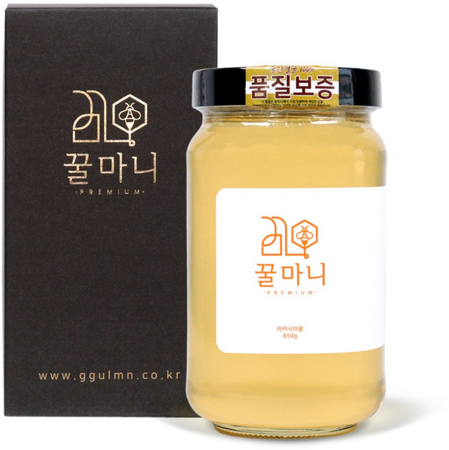 꿀마니 고급 천연 순수 아카시아꿀 선물용, 650g, 1개
