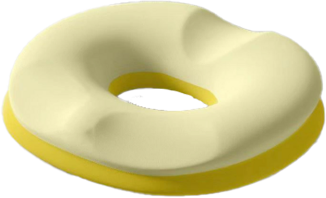 리브에어 메모리폼 치질 도넛방석 꼬리뼈 원형, 옐로우, 1개