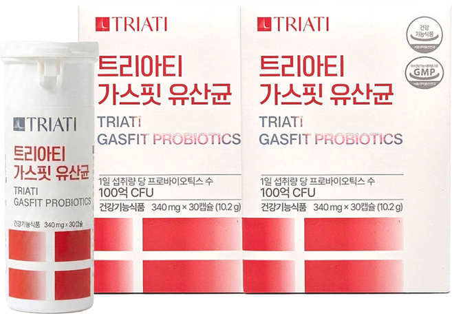 트리아티 가스핏 유산균 덴마크 100억 보장 LGG 가스, 2박스, 30정