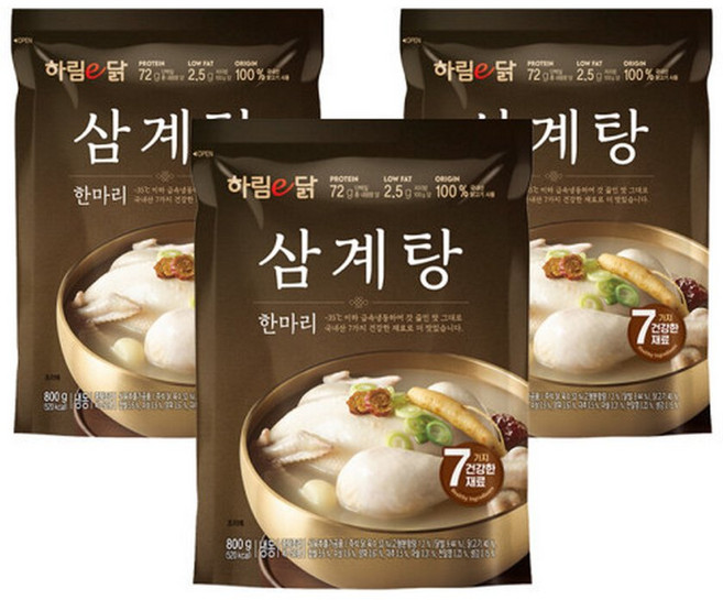하림 삼계탕 800g 3봉( 이닭 한마리), 3개