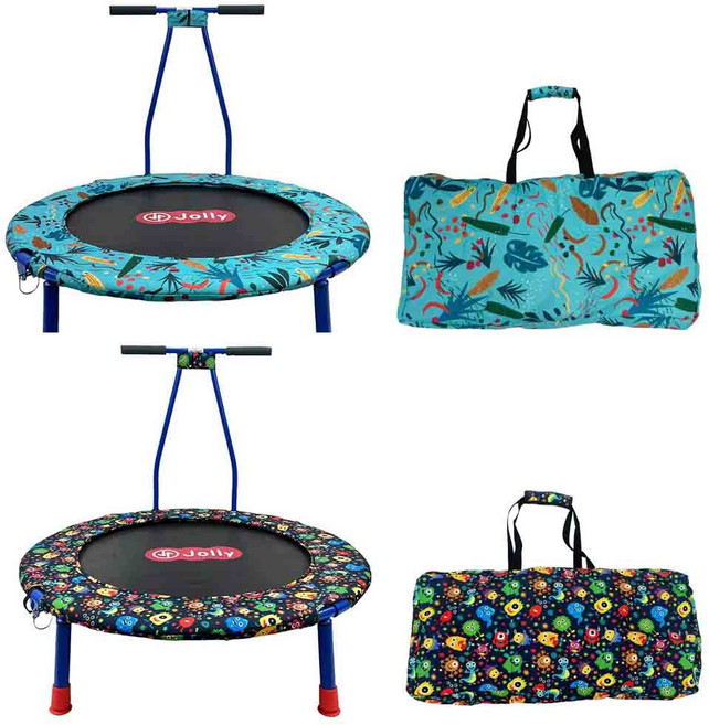 Jolly 兒童叢林主題彈跳床 附安全扶手 室內運動玩具 色彩鮮明 安全穩固 組裝簡單, 怪獸派對#40272, 1個