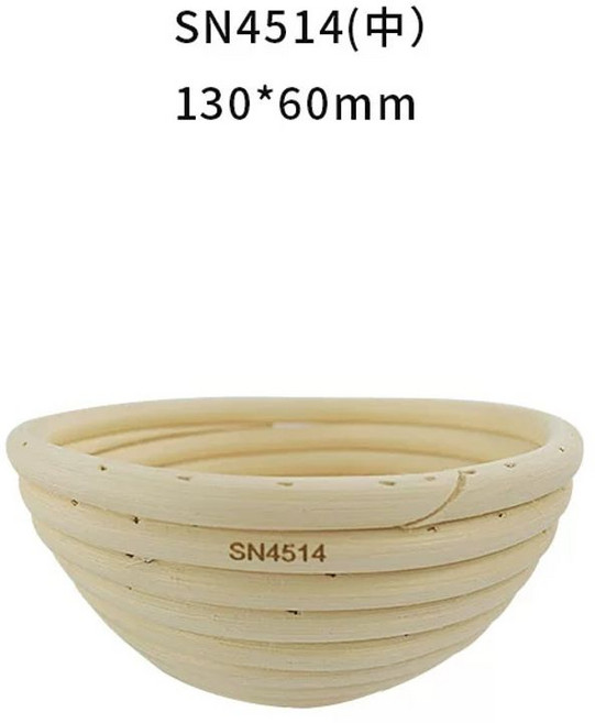 반느통 발효바구니 천연 홈베이킹 베이킹 17x12x8cm 깜빠뉴 커버 커버 효모 천, F. 라운드 중간 SN4514