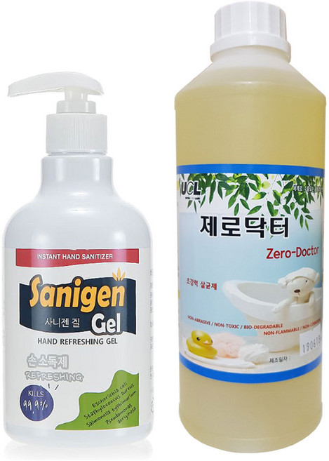 worldchem Sanigen살균제울트라제로닥터1000 사니젠겔600 세트, 1개