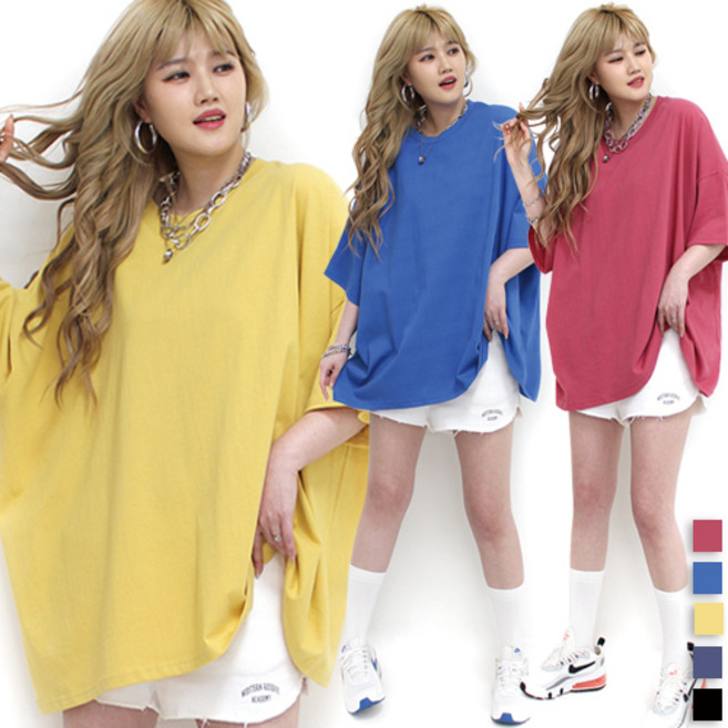 통통마녀 ] 스퀘어 박스 반팔 5 컬러 / 55~120 까지 착용가능 / 오버사이즈